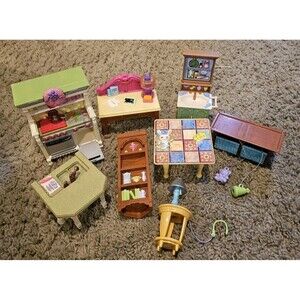​Fisher Price Loving Family Dollhouse Furniture Lot Kitchen Stove Island 8 items